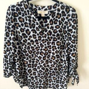 Michael Kors Leopard Print Blouse